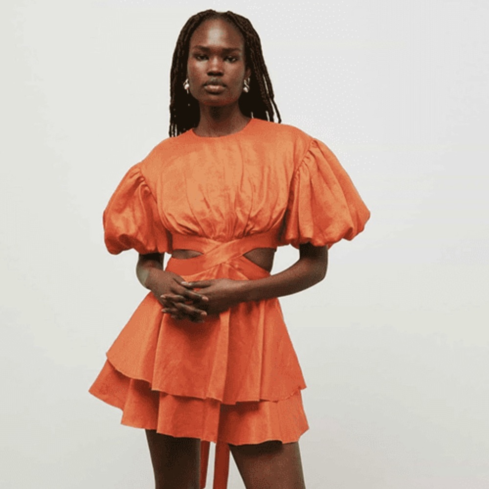Aje Orange Mini Dress